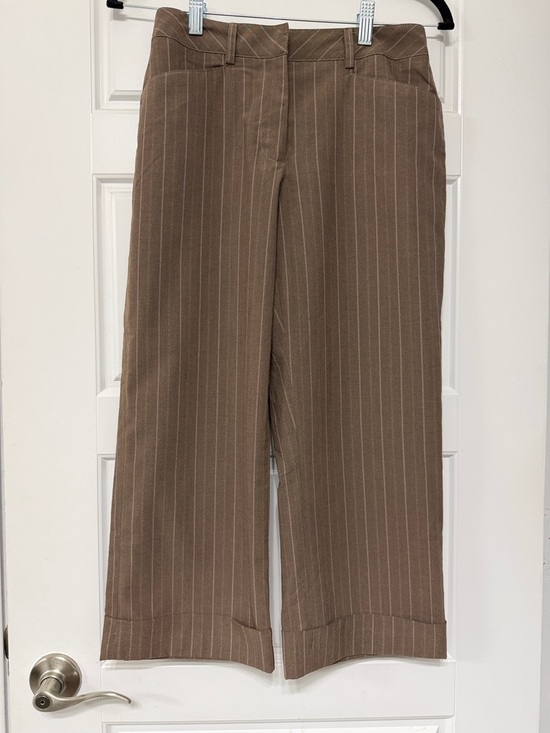 Valerie Stevens Pants - Valerie Stevens Brown Pinstripe Wide-Leg Men's Pants